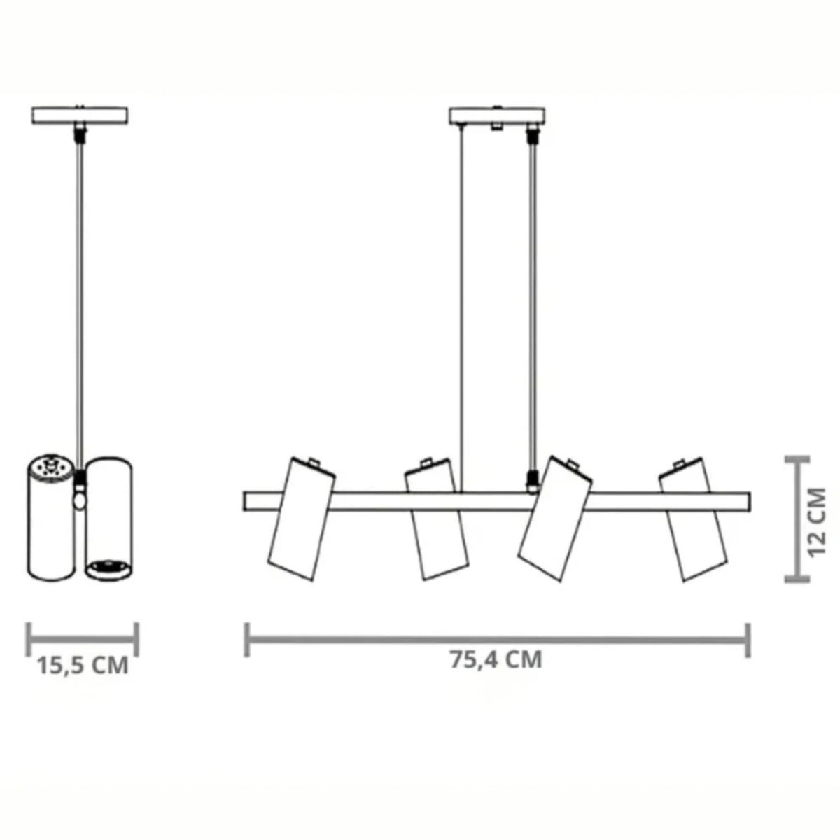 Pendente Foccus 4xE27 Preto Taschibra