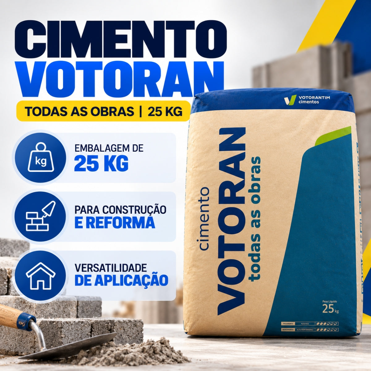 Cimento Saco 25kg Todas As Obras Votoran