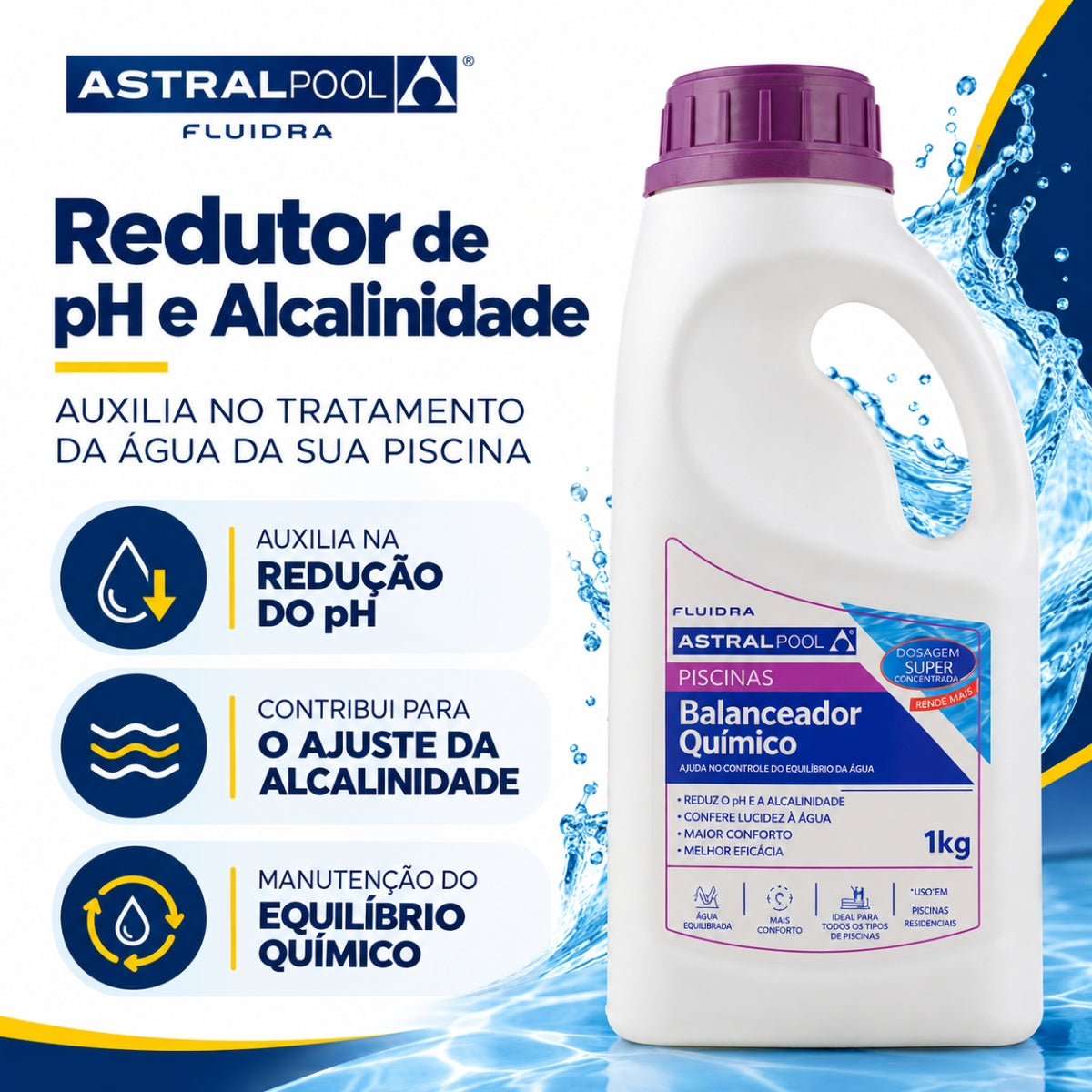 Redutor de pH e Alcalinidade Gran AstralPool 1 kg Fluidra