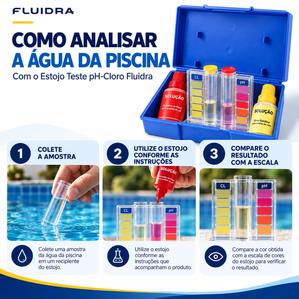 Estojo Teste de pH e Cloro Fluidra