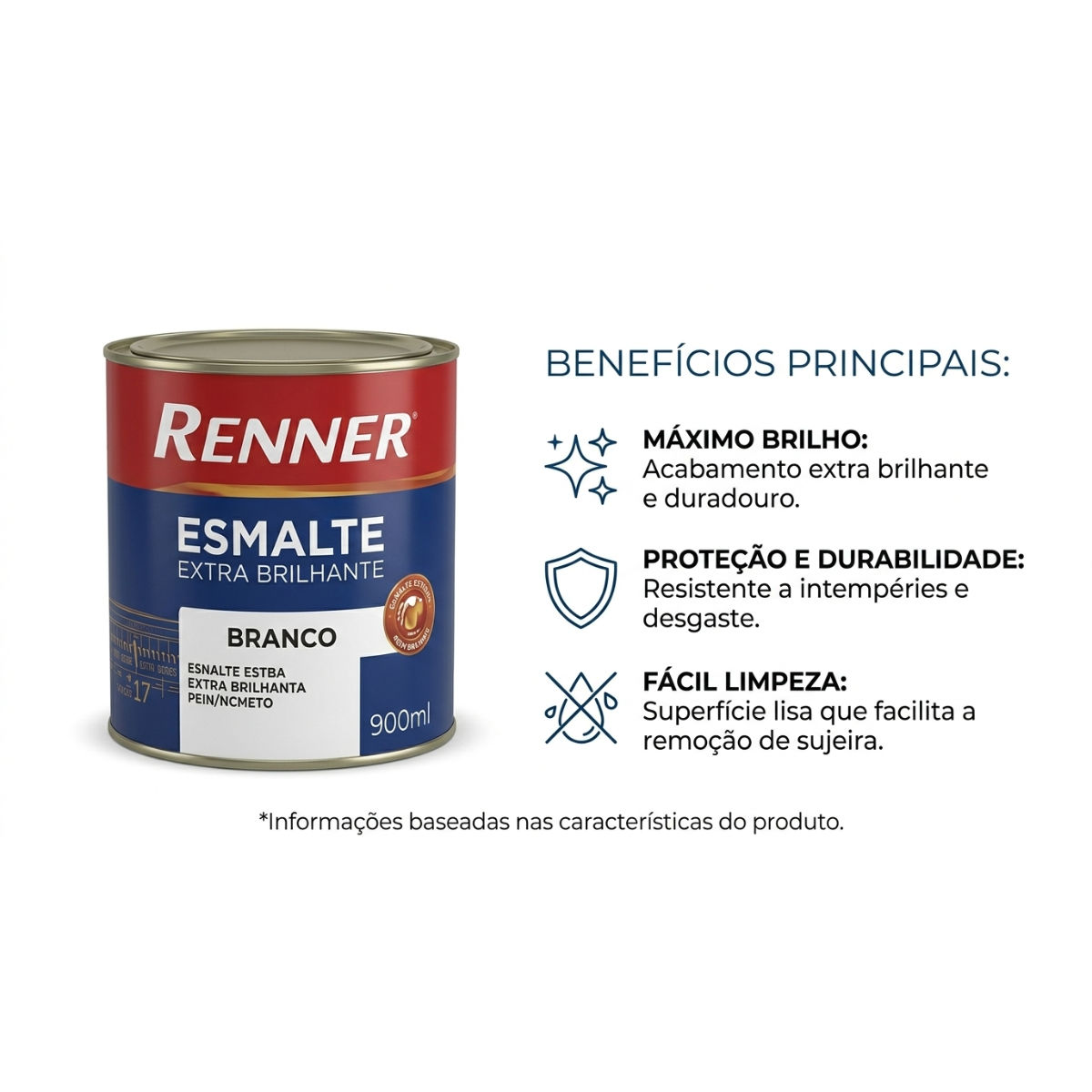 ESMALTE EXTRA BRILHANTE BRANCO 900ML PPG