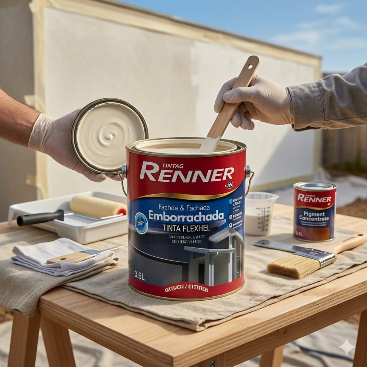 Tinta Fachada Emborrachada Fosco Branco 3,6L Renner