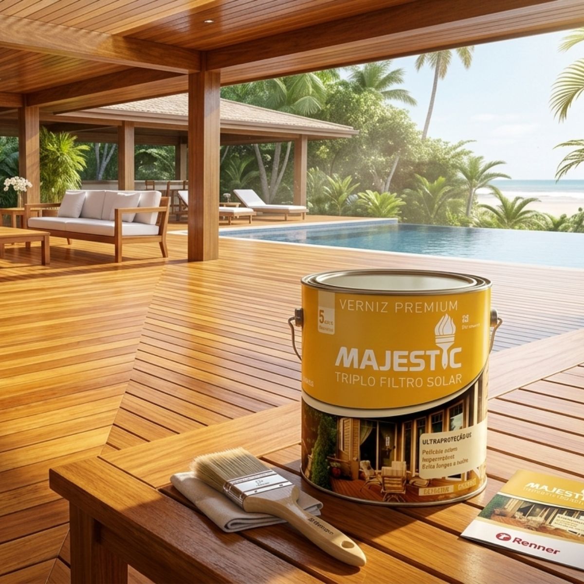 Verniz T. Filtro Solar Majestic Brilho Natural 3,6L Renner