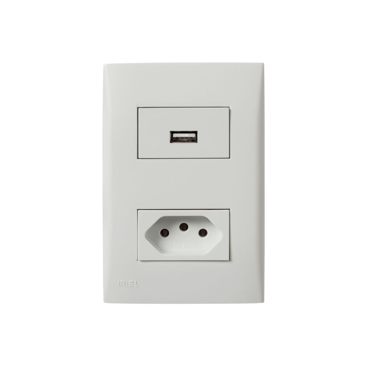Conjunto 4x2 1 Tomada 10a+Carregador Usb - Iris Iriel