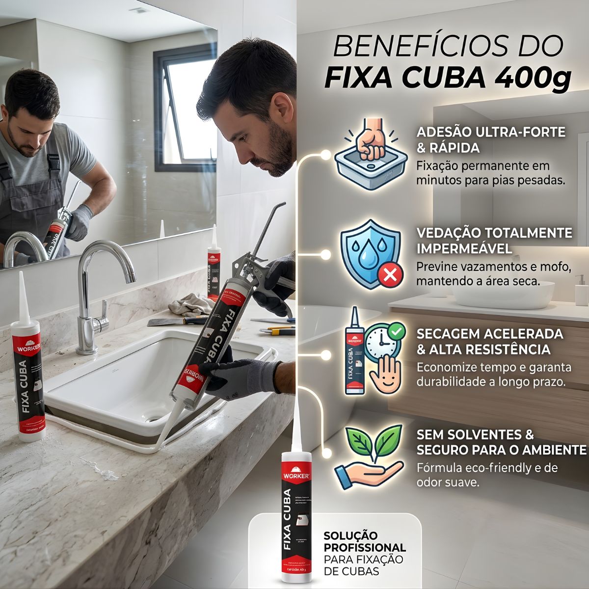 Adesivo Fixa Cuba 400g