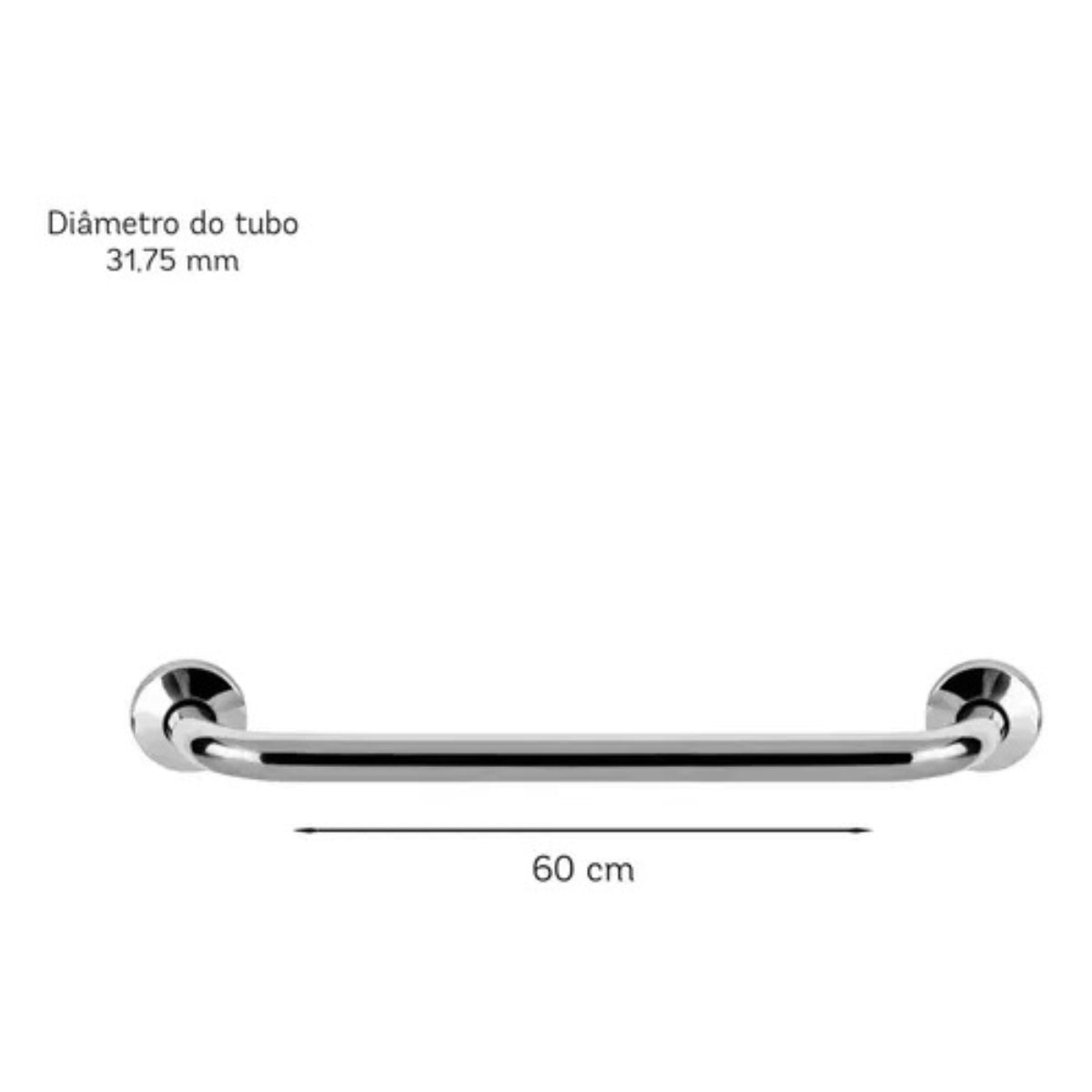 Barra de Apoio Reta 60cm Segurabem Jackwal