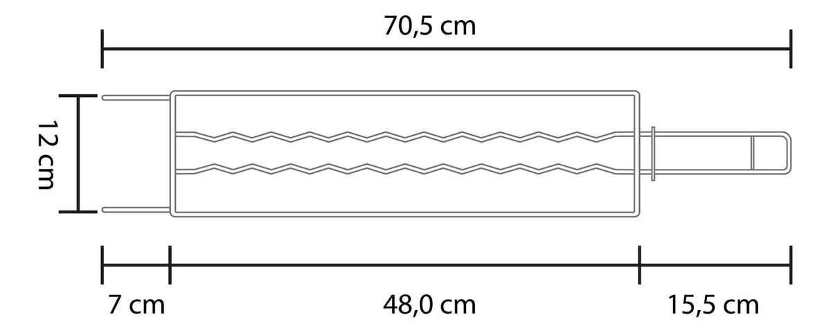 Grelha de Churrasco para Linguiça 12x48cm Grilazer - Thony Ferragem
