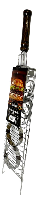 Grelha Inox Hamburgueira 15x44cm Grilazer - Thony Ferragem