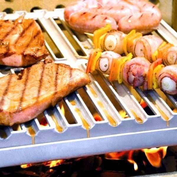 Grelha Inox Parrilla Argentina C/ Calha 40x50cm Grilazer - Thony Ferragem