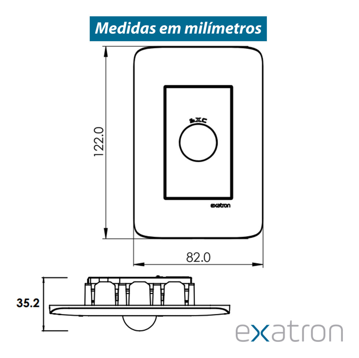 Sensor De Presença Parede 4x2 Sem Tecla Exatron - Thony Ferragem