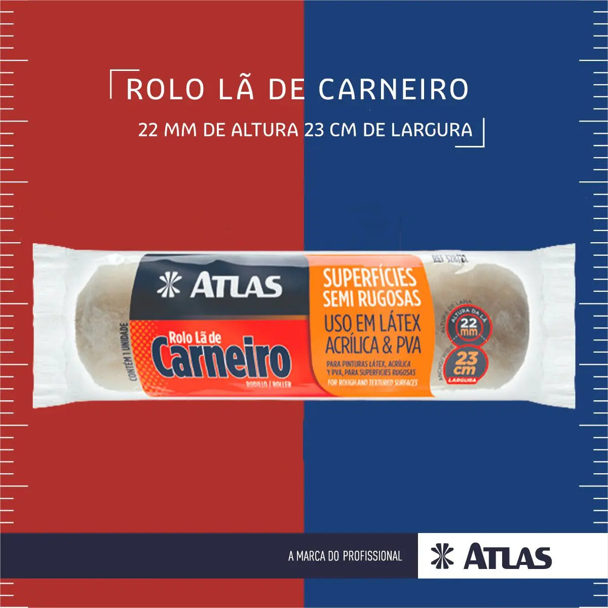 Rolo La Carneiro 23cm Atlas - Thony Ferragem