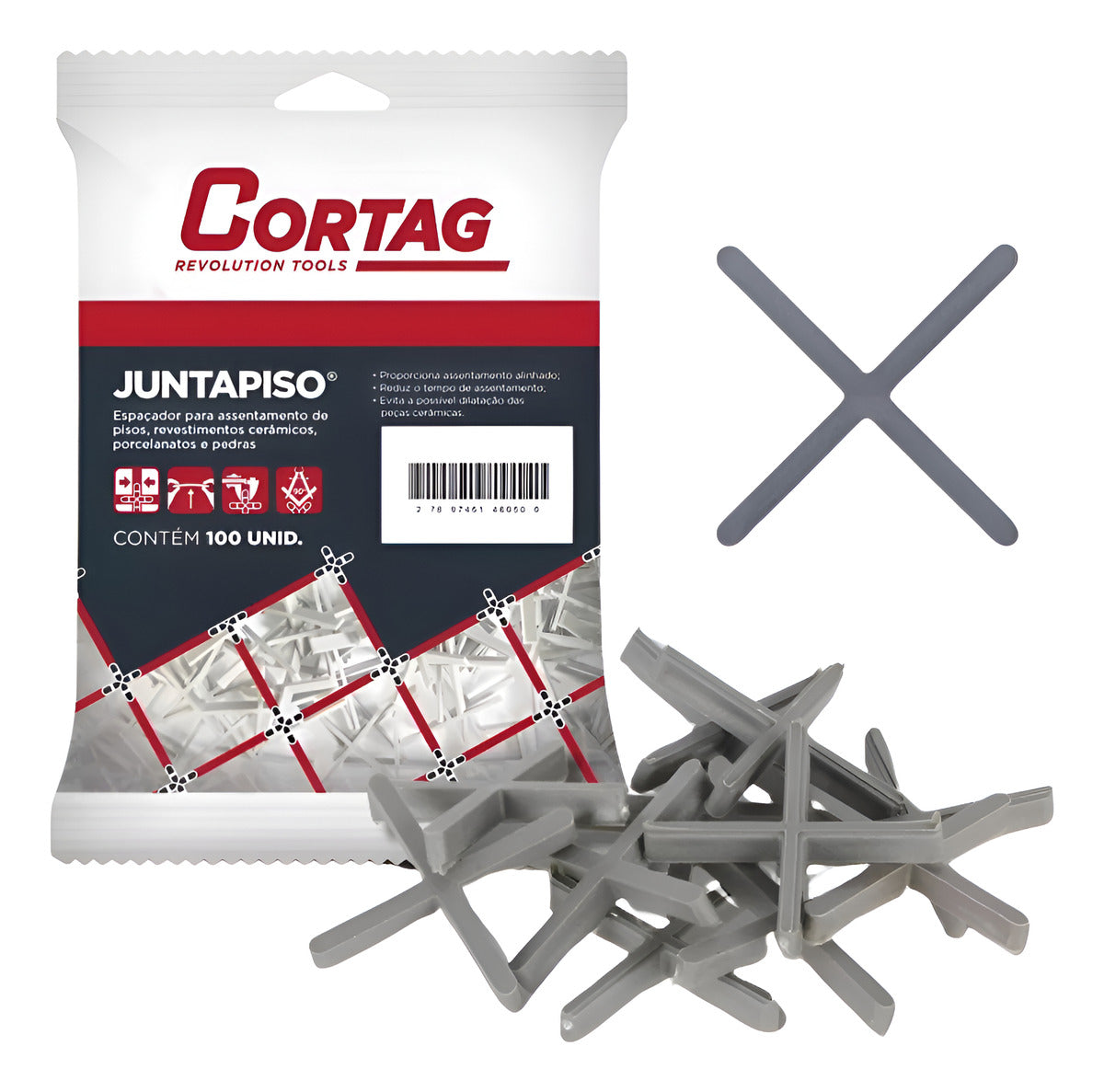 Espaçador Junta Piso 1,5mm C/ 100 peças Cortag - Thony Ferragem