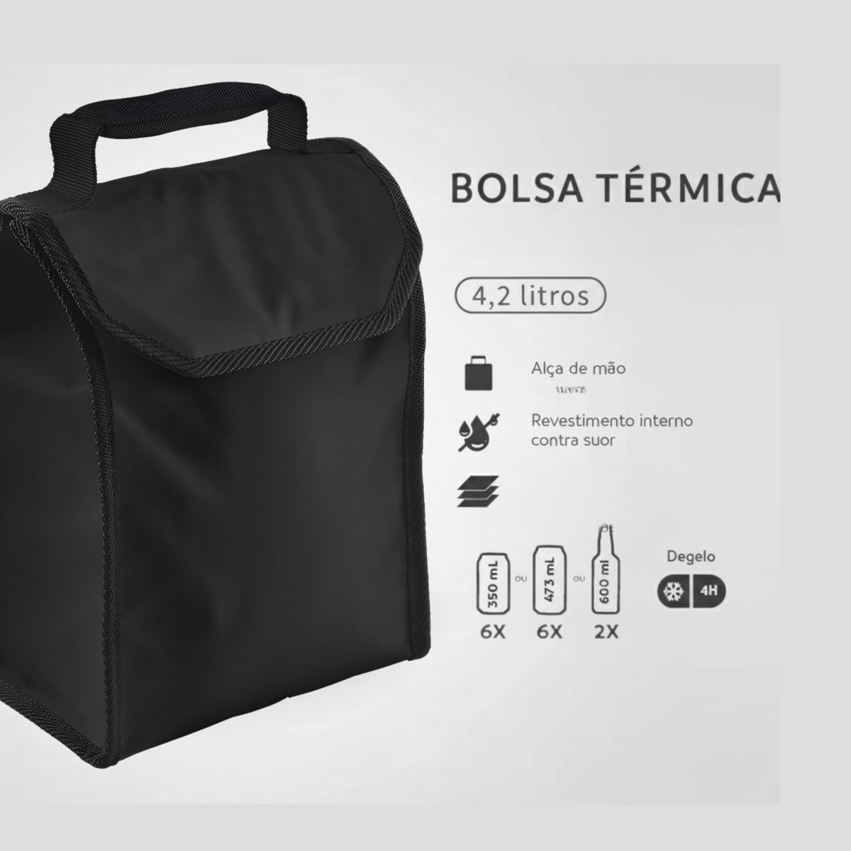 Bolsa Termica Lunch Pop 4,2l Preto Soprano - Thony Ferragem