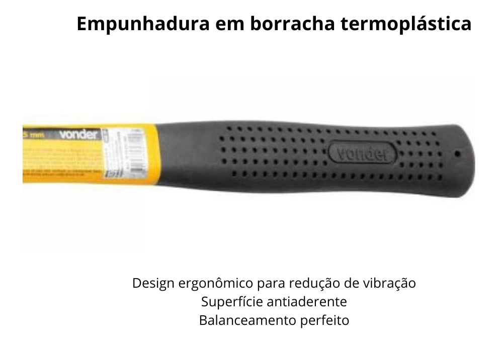Martelo Cabo Fibra 25mm Dtools - Thony Ferragem