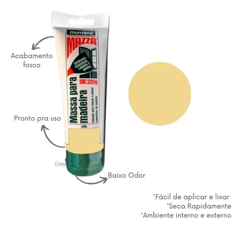 Massa P/ Madeira Mazza Marfim 220g Montana - Thony Ferragem