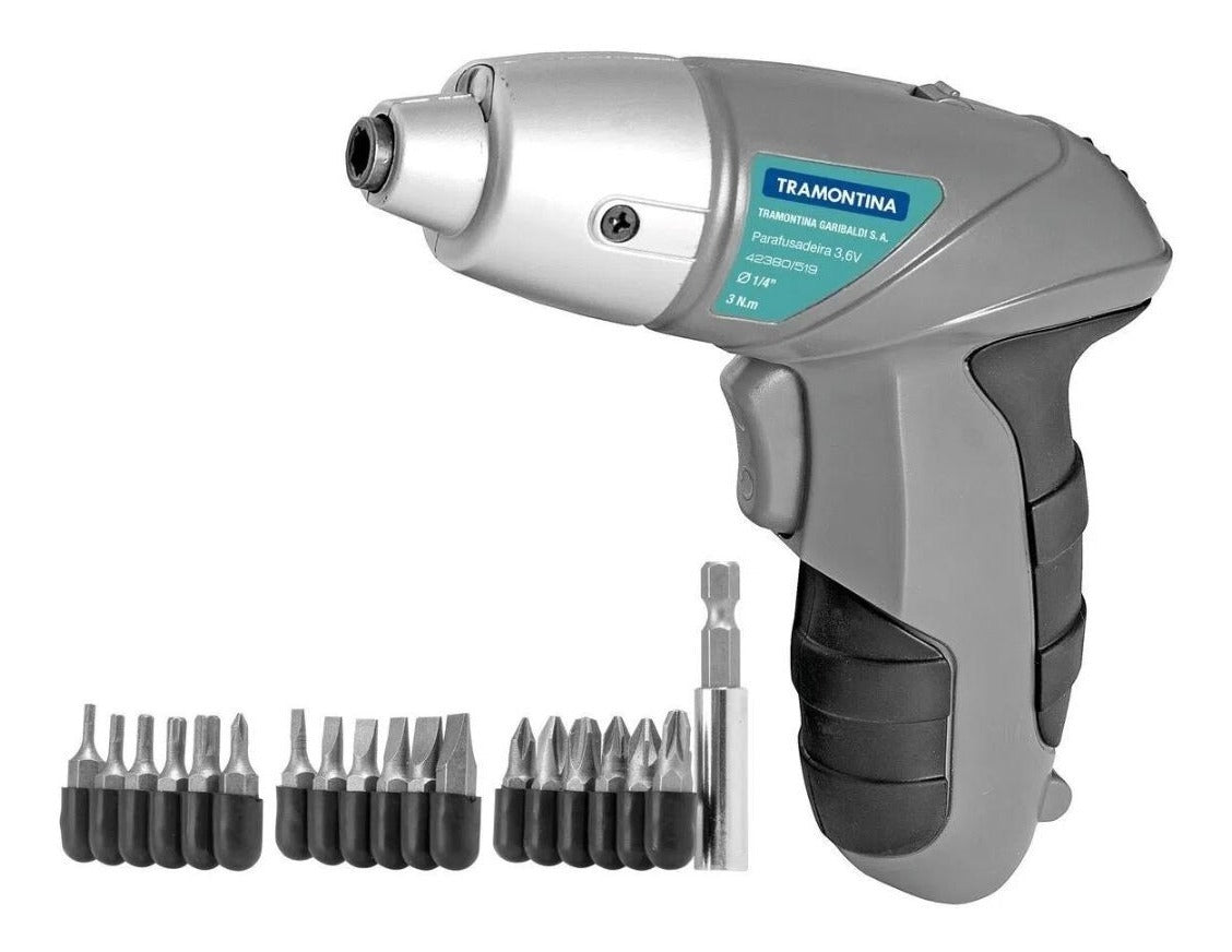 Parafusadeira A Bateria Ni-cd 4,8v 21 Peças Tramontina - Thony Ferragem