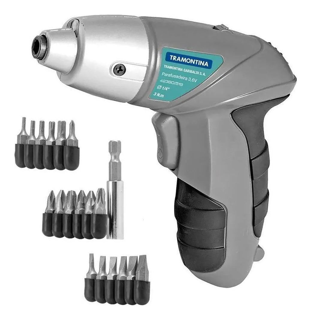 Parafusadeira A Bateria Ni-cd 4,8v 21 Peças Tramontina - Thony Ferragem