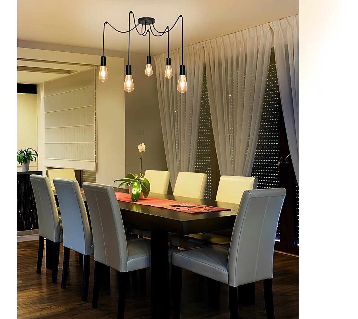 Pendente Tears 5xe27 Preto Taschibra