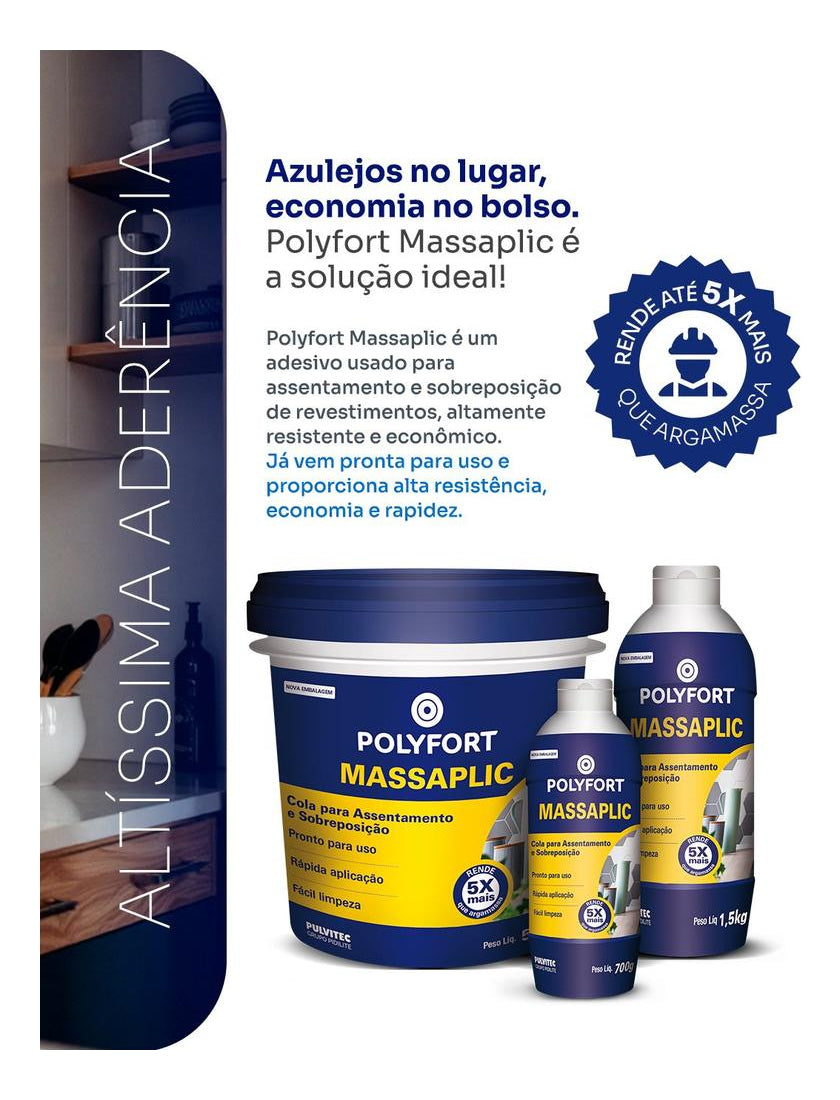 Massaplic Cola Azulejo 1,5kg Pulvitec - Thony Ferragem