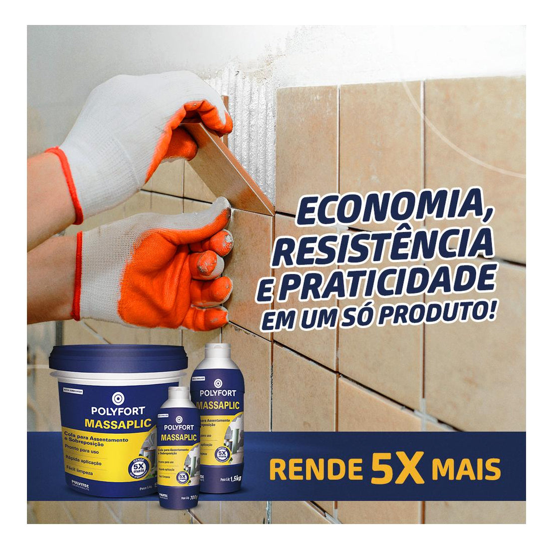 Massaplic Cola Azulejo 1,5kg Pulvitec - Thony Ferragem