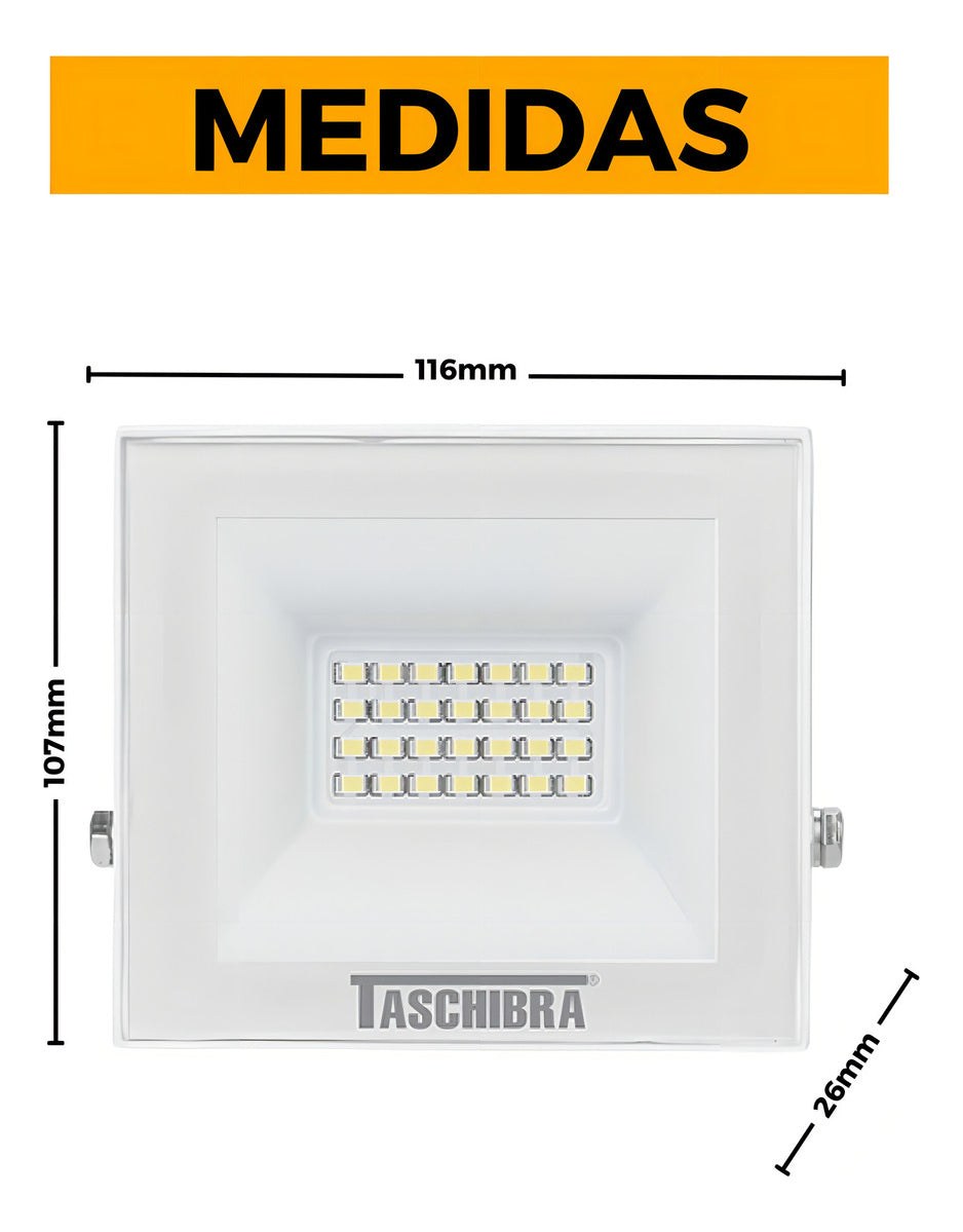 Refletor Led Slim 30w 6500k Branco Taschibra - Thony Ferragem