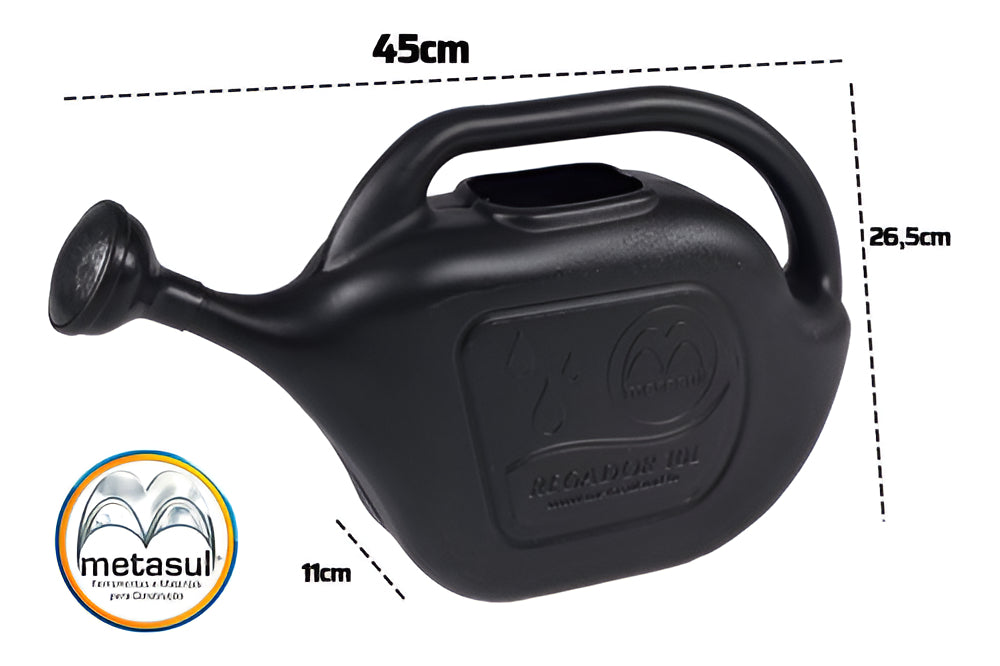 Regador C/ Crivo 5l Preto Metasul - Thony Ferragem
