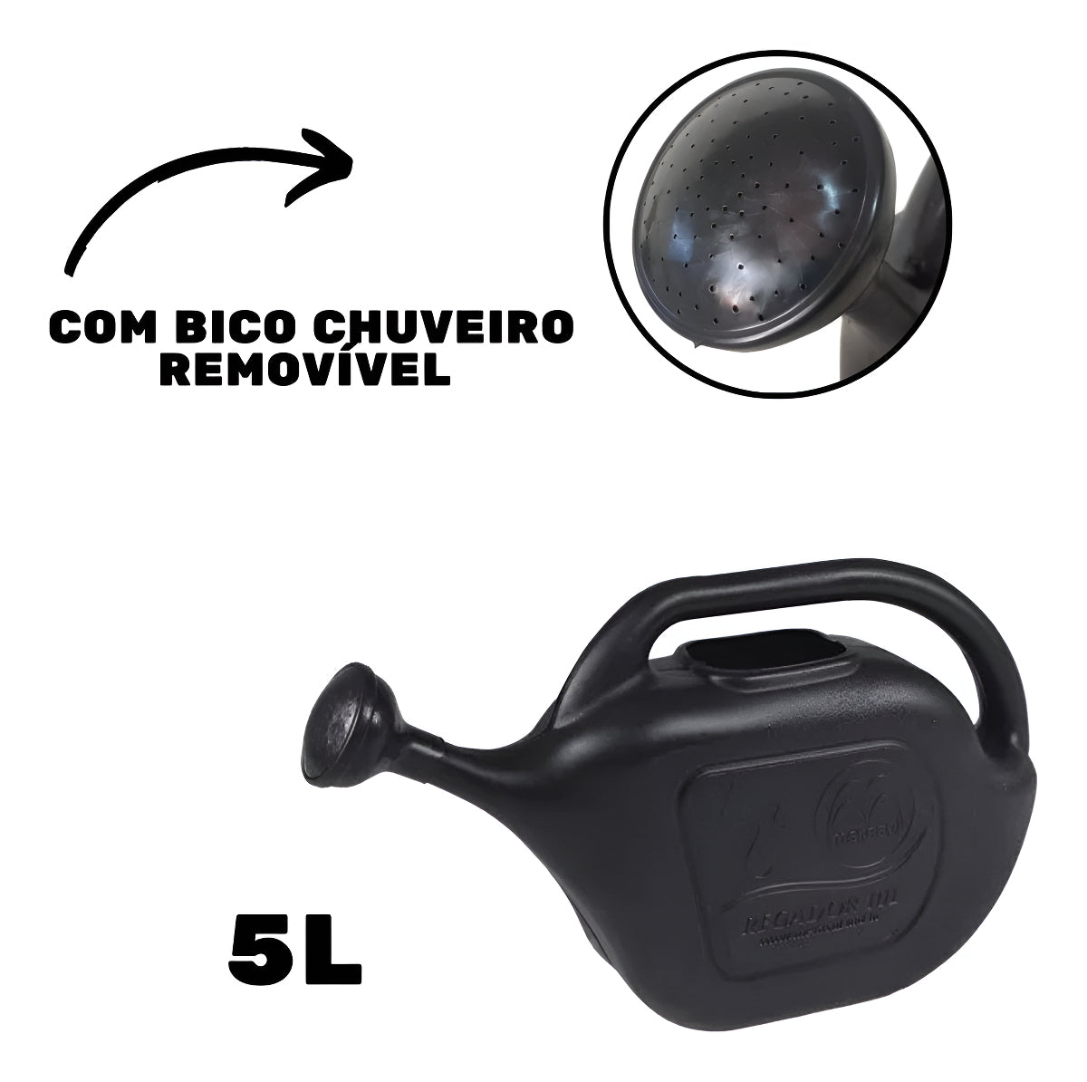 Regador C/ Crivo 5l Preto Metasul - Thony Ferragem