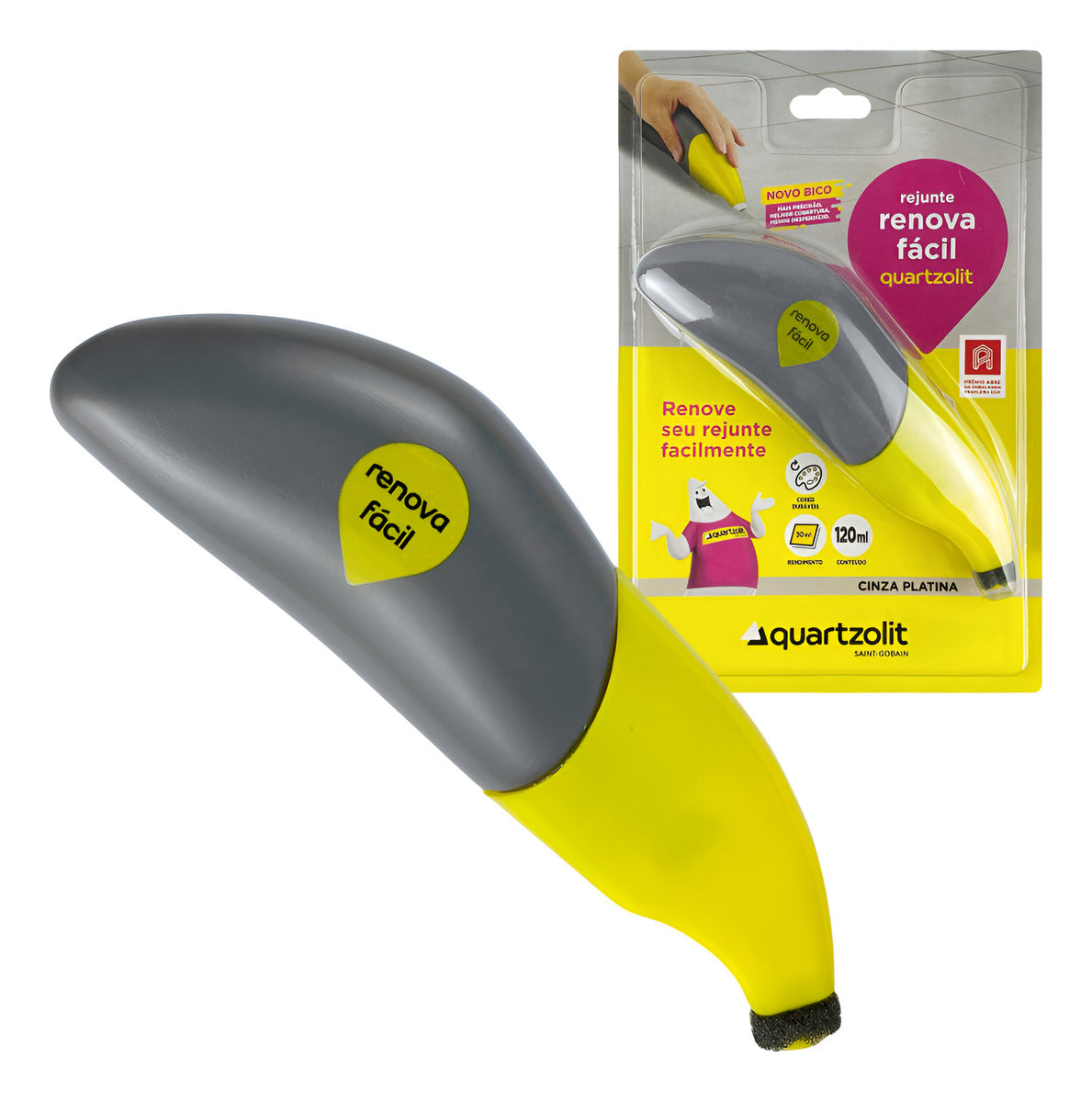 Rejunte Renova Facil Cinza Platina 120ml Quartzolit - Thony Ferragem