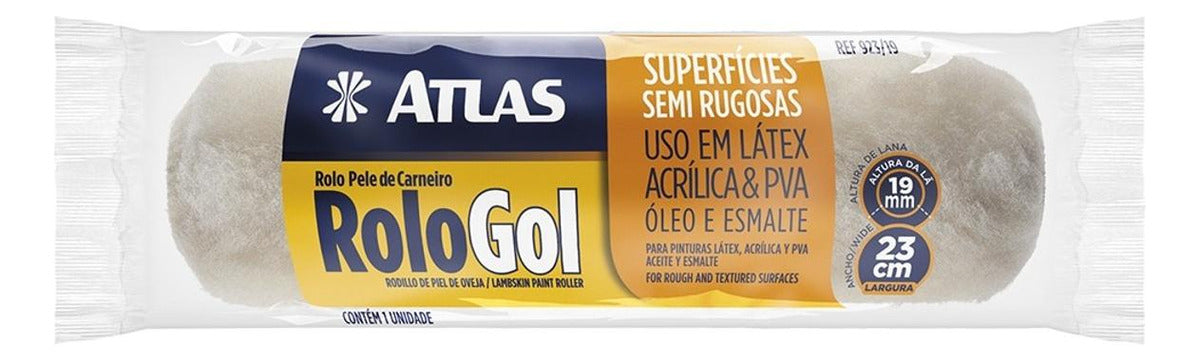 Rolo La 923/19 Pele Carneiro Gol 23cm Atlas - Thony Ferragem