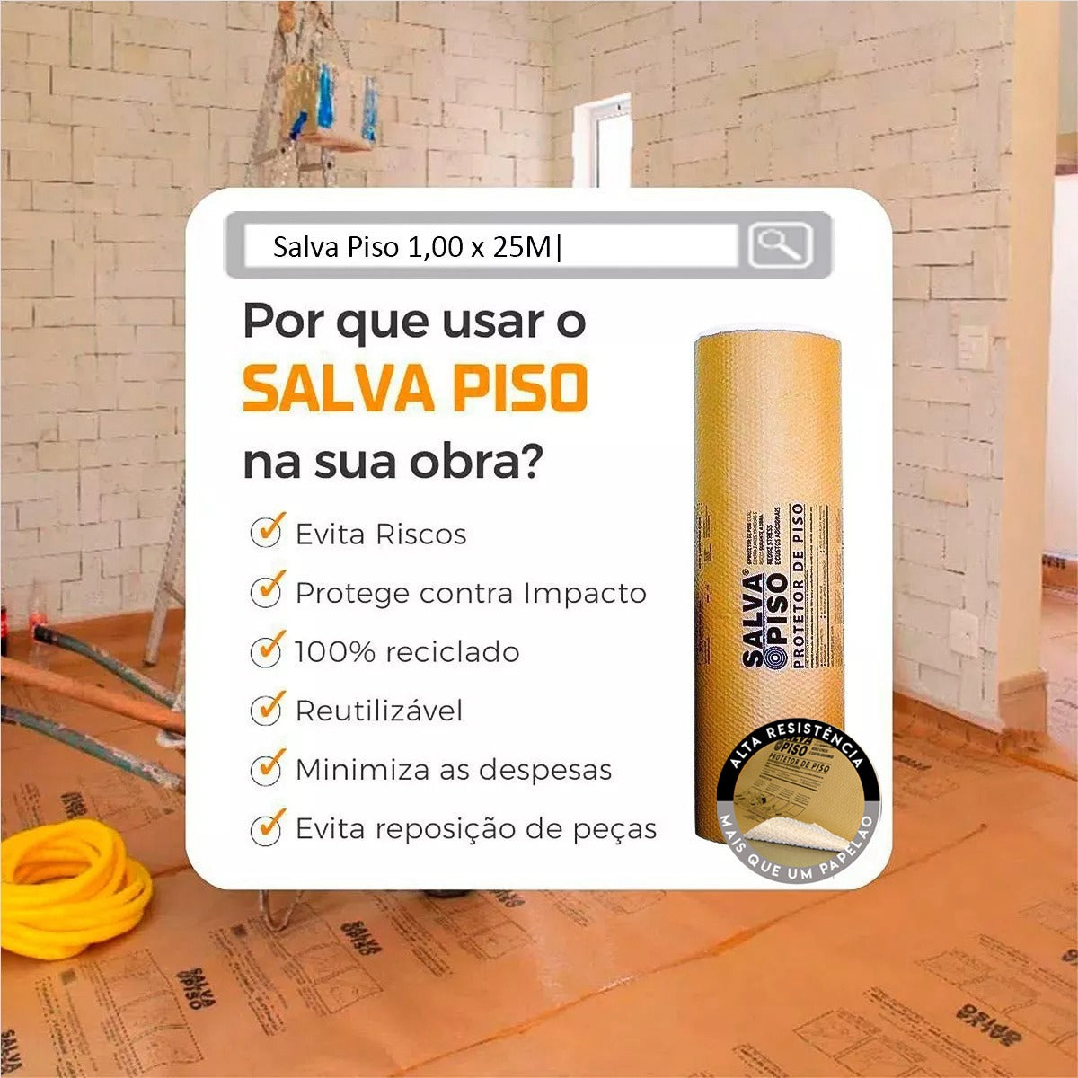 Salva Piso 1,00m X 25m Salvabras - Thony Ferragem