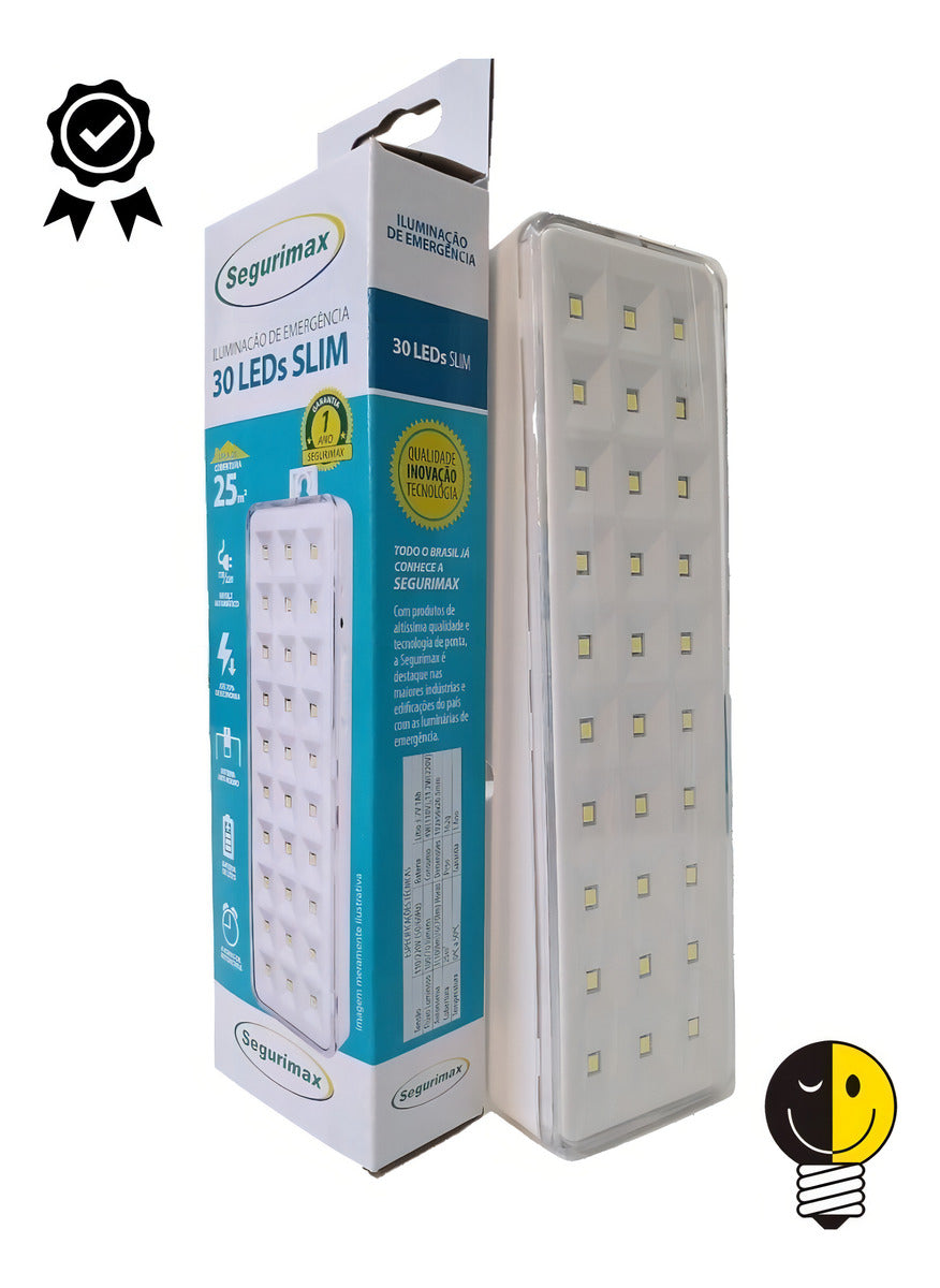 Luminaria De Emergencia Autonoma 30 Led Segurimax - Thony Ferragem