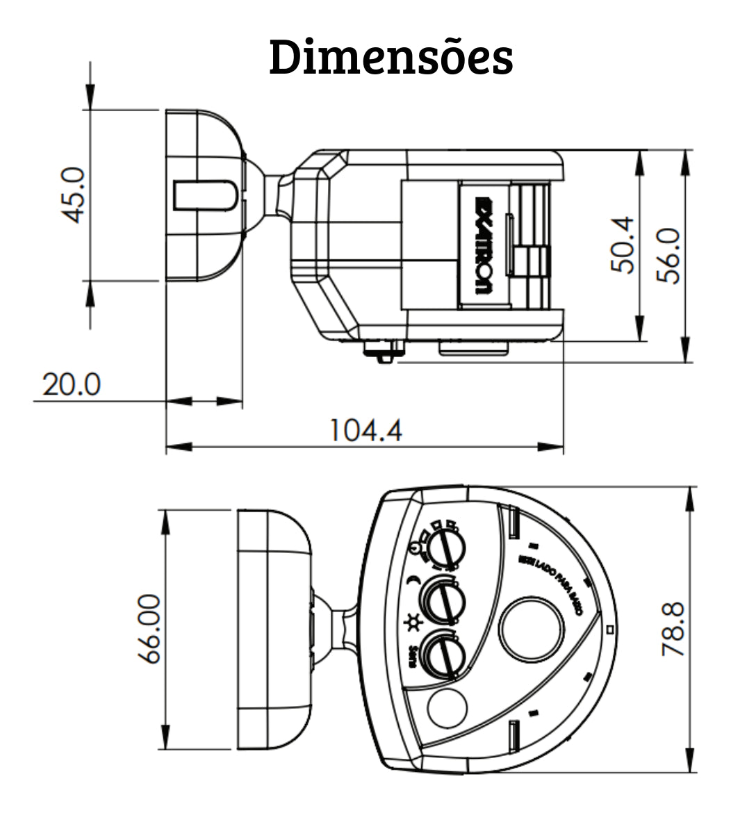 Sensor Presença Externo Preto Exatron - Thony Ferragem