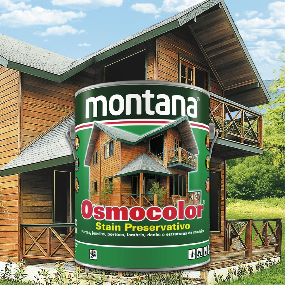 Osmocolor Stain Semitransparente Mogno 3.6lts Montana - Thony Ferragem