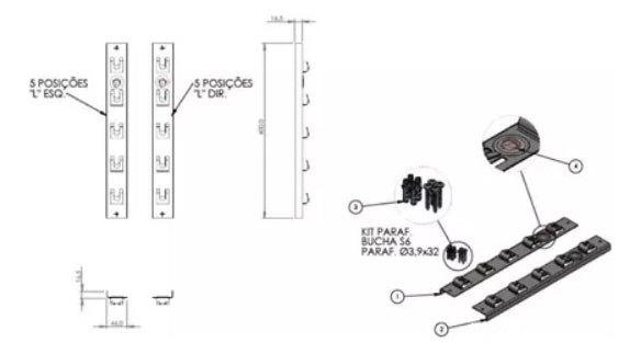 Suporte Lateral P/ Churrasqueira Pequena 40cm MZ Metal - Thony Ferragem