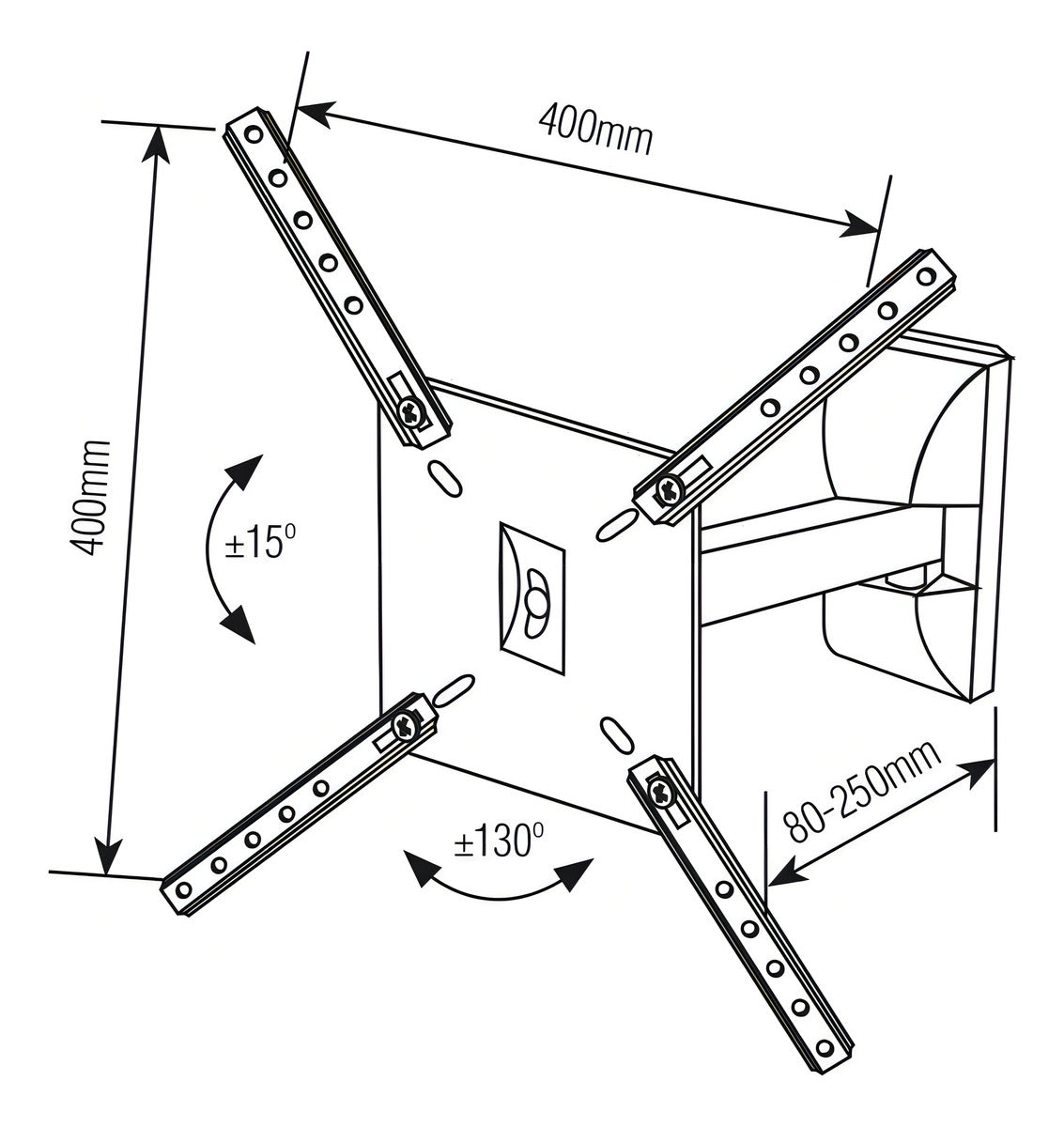 Suporte Articulado Simples 3 Mov Tv 10" A 56" Brasforma - Thony Ferragem