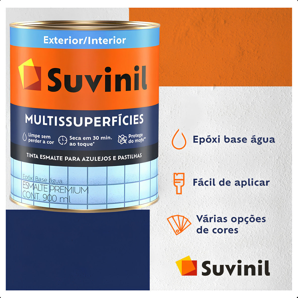 Tinta Epóxi Para Cozinhas E Banheiros Branco 900ml Suvinil - Thony Ferragem