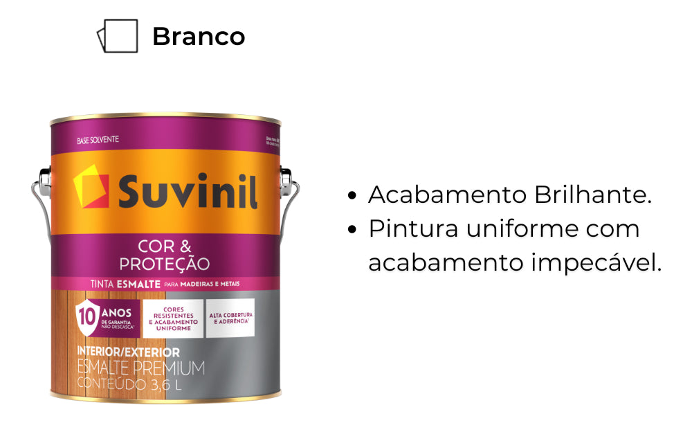 Tinta Esmalte Sintetico Brilhante Branco 3.6lts Suvinil - Thony Ferragem