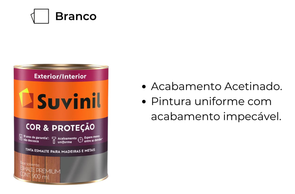 Tinta Esmalte Acetinado Branco 0.90l Suvinil - Thony Ferragem