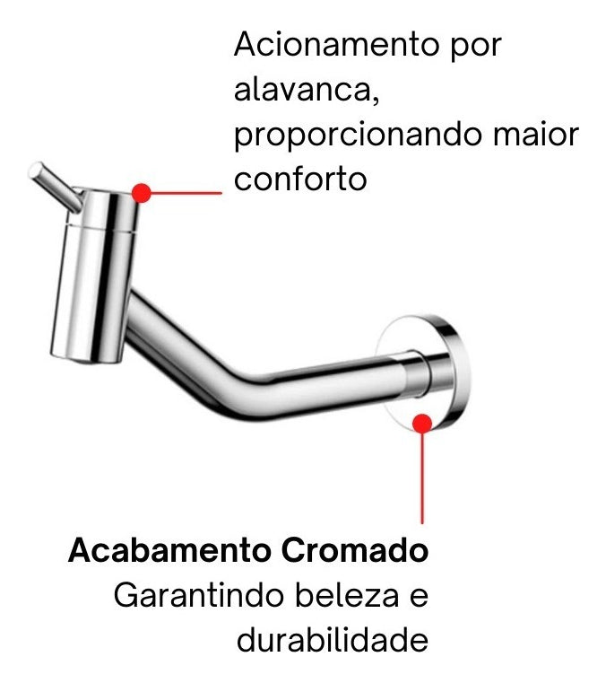 Torneira Lavatório Parede Nova Loggica Docol - Thony Ferragem