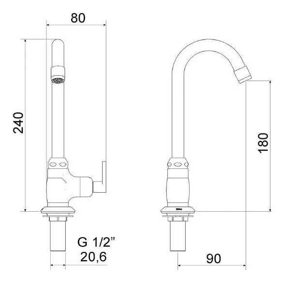 Torneira De Balcão Lavatório 1190 C18 Meber - Thony Ferragem