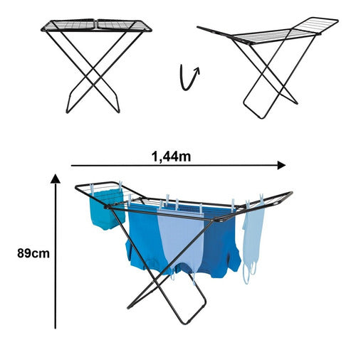 Varal De Chao Com Abas Slim Preto Mor - Thony Ferragem