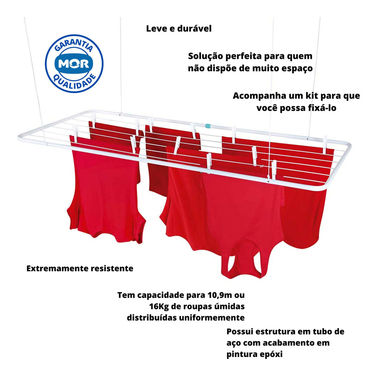 Varal De Teto 1,40m Mor - Thony Ferragem