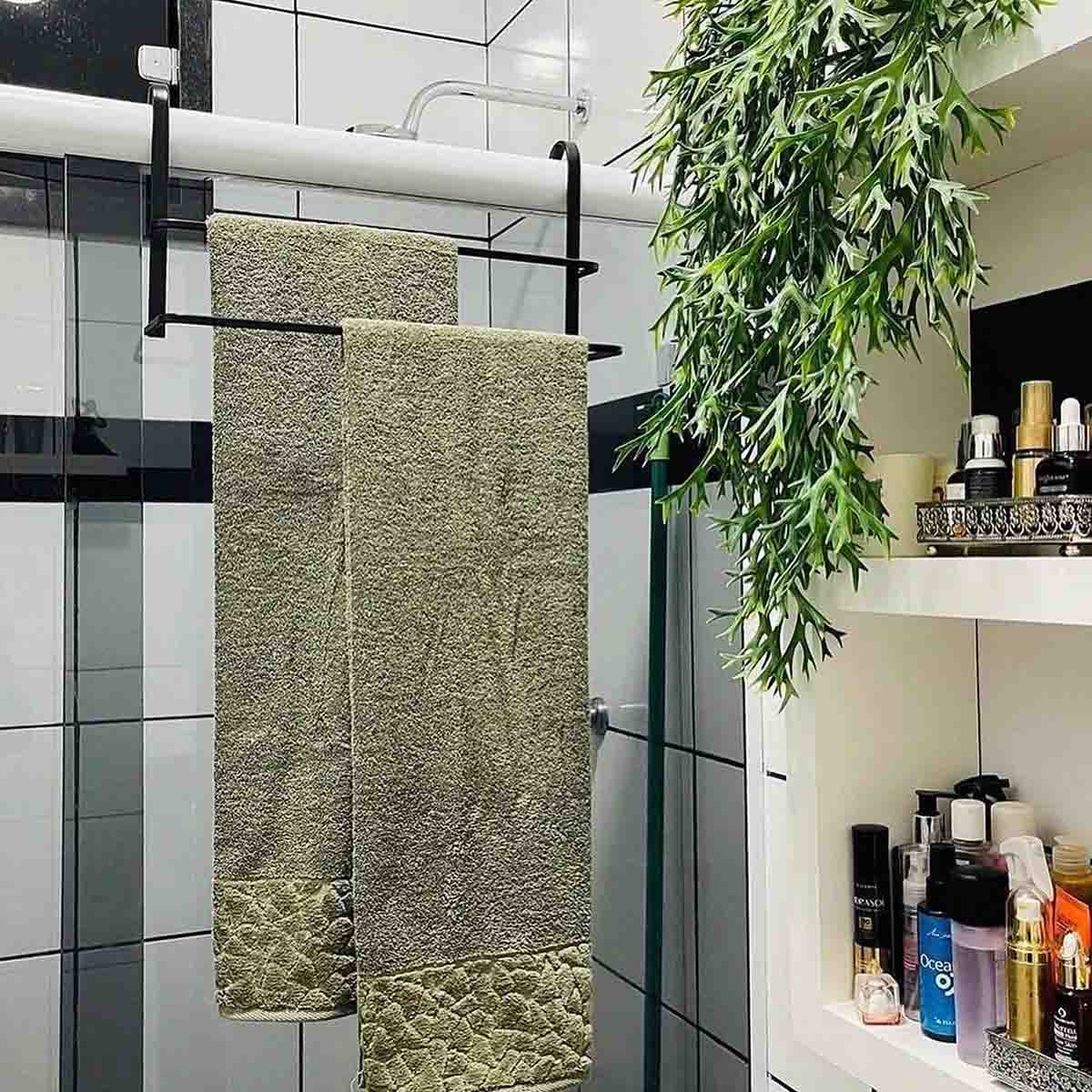 Toalheiro Box Duplo 45cm Preto Fosco Future - Thony Ferragem