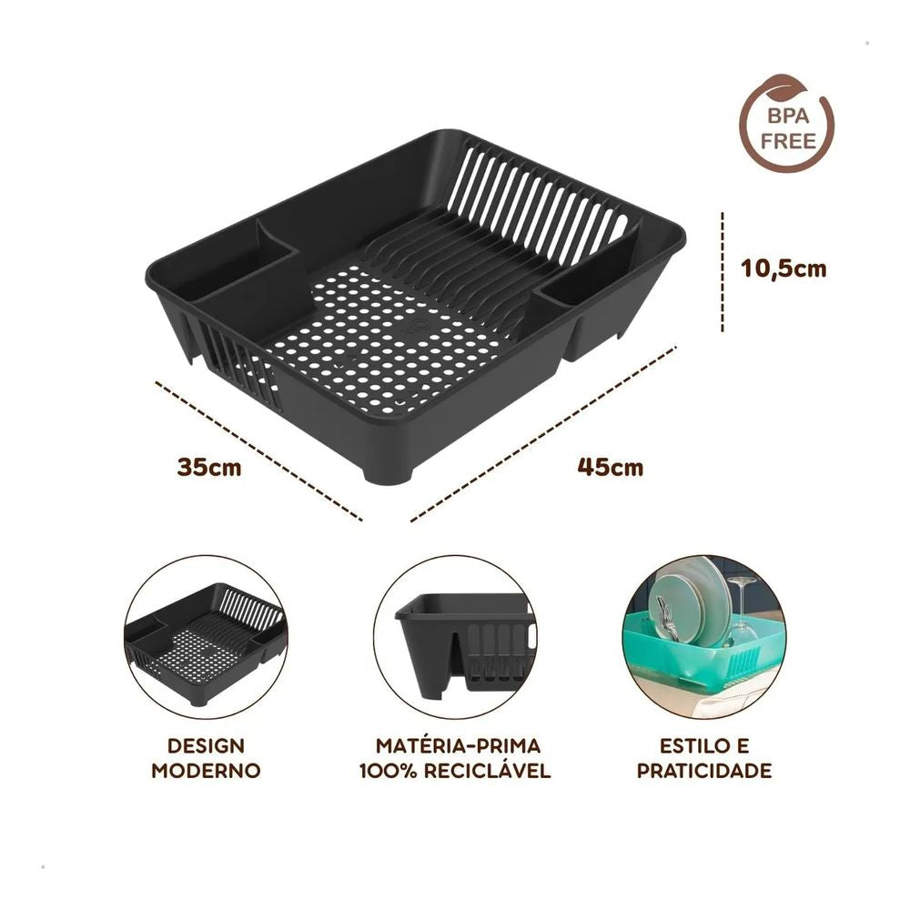 Escorredor de Louças Basic Preto Coza - Thony Ferragem