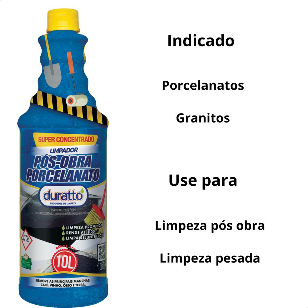 Limpador Pós Obra Porcelanato Duratto 1 Litro - Thony Ferragem