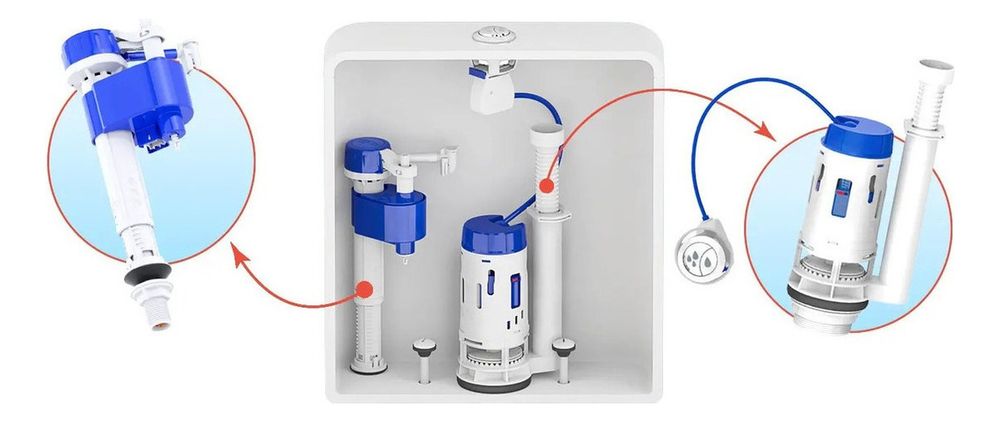 KIT CAIXA ACOPLADA COMPLETO DUAL FLUSH CENSI - Thony Ferragem