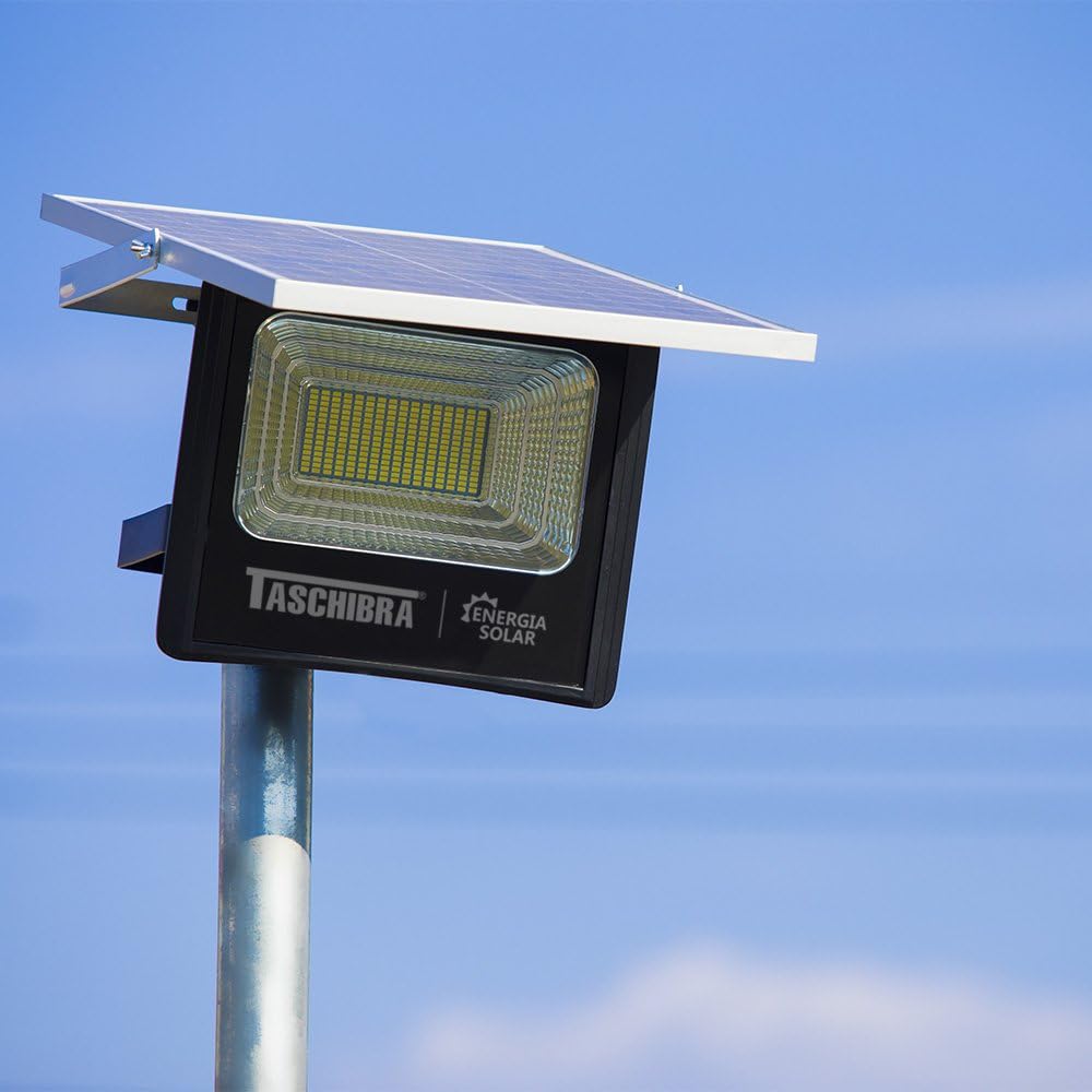 Refletor Led Solar TR Sun 100W Preto 6500K Taschibra - Thony Ferragem