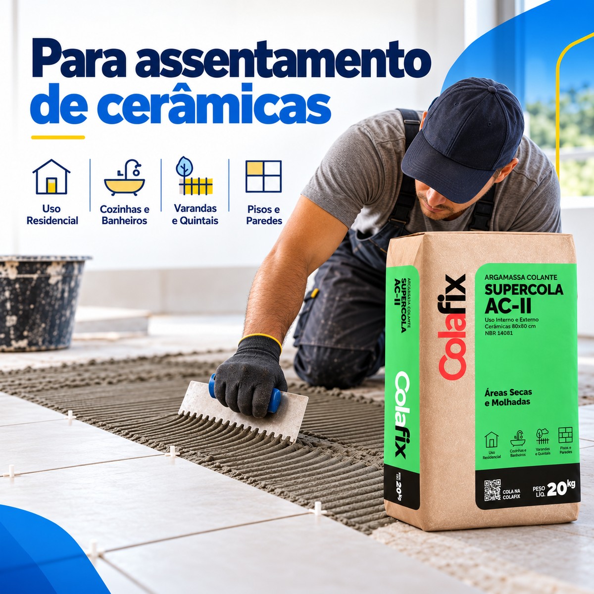 Cimentcola AC2 Cinza 20kg Colafix