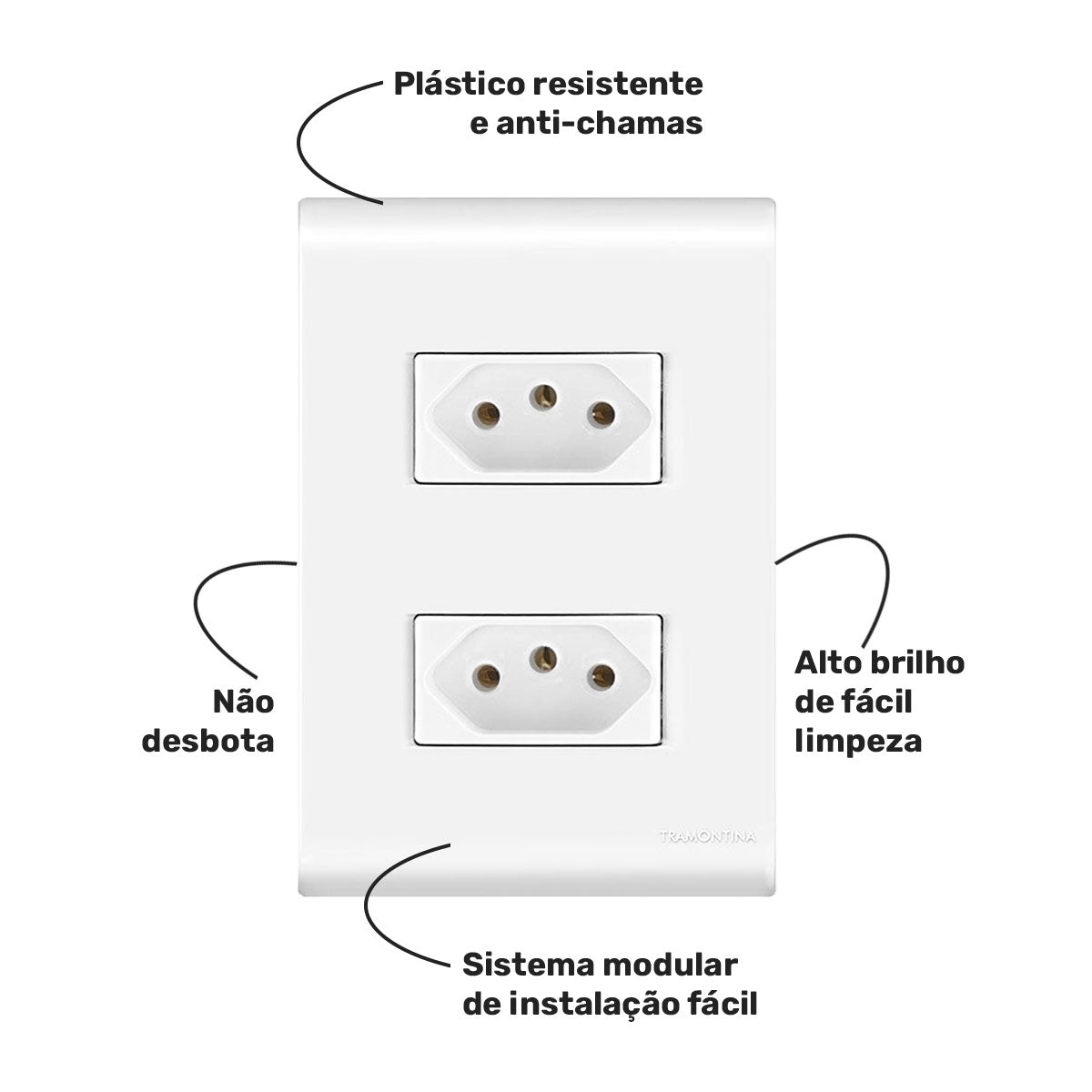 Conjunto 2 Tomadas 2p+T 10a - Liz Tramontina - Thony Ferragem