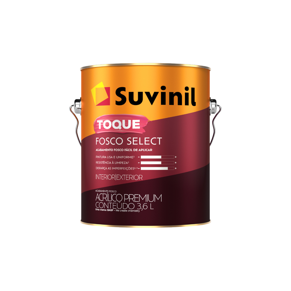 Tinta Acrílica Toque Fosco Select Branco 3,6l Suvinil - Thony Ferragem